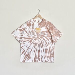 NEW Post Surf Collection Coconut Embroidered Tie Dye Tan White T Shirt Adult XL